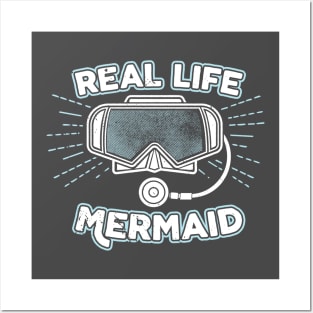 Scuba Diving T-Shirt Real Life Mermaid Diver Posters and Art